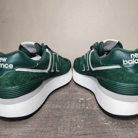 New Balance 574 Plus Shoes Platform Sneakers Acidic Green Suede Womens 7.5 - Picture 8 of 14